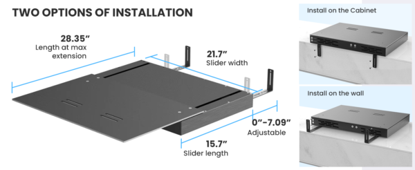 AWOL VISION Motorized Slider Tray (Auto Extendable Shelf) 150 inch - Image 3