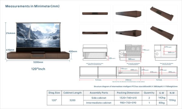 VIVIDSTORM Motorised Laser TV Cabinet Copenhagen - Image 24